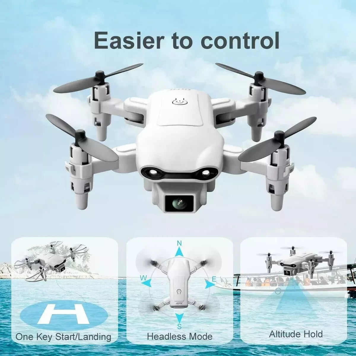 4DRC V9 Mini Drone For Kids Adults 720P HD FPV Camera, Foldable RC Quadcopter For Boys Girls With Altitude Hold, Headless Mode,Logistics Is Randomly Sent By UPS,USPS,FEDEX,Amazon Logistics.